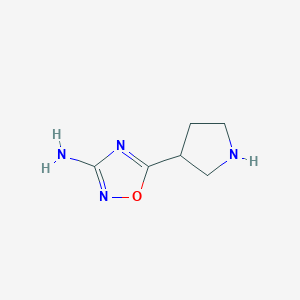 molecular formula C6H10N4O B13874482 5-Pyrrolidin-3-yl-1,2,4-oxadiazol-3-amine 