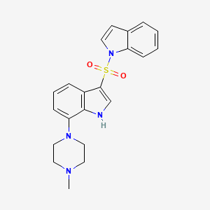 molecular formula C21H22N4O2S B13874538 3-(1H-Indole-1-sulfonyl)-7-(4-methyl-piperazin-1-yl)-1H-indole CAS No. 497963-68-5