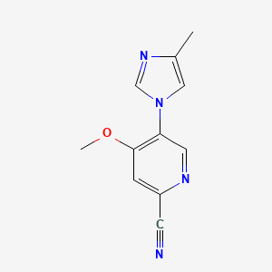 molecular formula C11H10N4O B13874556 4-methoxy-5-(4-methyl-1H-imidazol-1-yl)pyridine-2-carbonitrile 