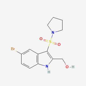 molecular formula C13H15BrN2O3S B13874568 [5-Bromo-3-(pyrrolidin-1-ylsulfonyl)-1H-indol-2-yl]methanol CAS No. 918142-87-7