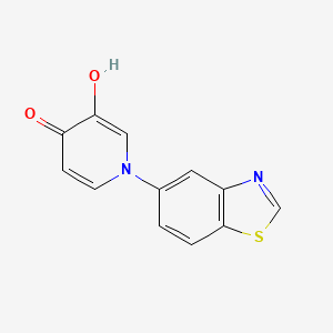 molecular formula C12H8N2O2S B13874586 1-(1,3-Benzothiazol-5-yl)-3-hydroxypyridin-4-one 