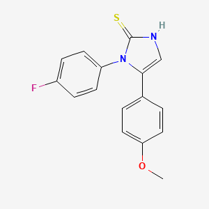 molecular formula C16H13FN2OS B1387460 1-(4-fluorophenyl)-5-(4-methoxyphenyl)-1,3-dihydro-2H-imidazole-2-thione CAS No. 1105190-59-7