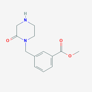 molecular formula C13H16N2O3 B13874615 Methyl 3-((2-oxopiperazin-1-yl)methyl)benzoate 