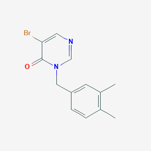 molecular formula C13H13BrN2O B13874621 5-Bromo-3-[(3,4-dimethylphenyl)methyl]pyrimidin-4-one 