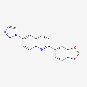 molecular formula C19H13N3O2 B13874623 2-(1,3-Benzodioxol-5-yl)-6-imidazol-1-ylquinoline 