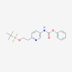 molecular formula C20H28N2O3Si B13874656 Phenyl 6-(2-(tert-butyldimethylsilyloxy)ethyl)pyridin-3-ylcarbamate 