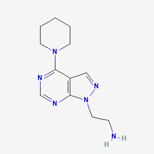 B1387468 [2-(4-piperidin-1-yl-1H-pyrazolo[3,4-d]pyrimidin-1-yl)ethyl]amine CAS No. 1105196-28-8