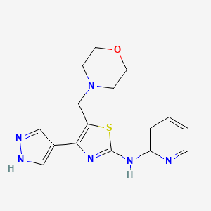 5-(morpholin-4-ylmethyl)-4-(1H-pyrazol-4-yl)-N-pyridin-2-yl-1,3-thiazol-2-amine