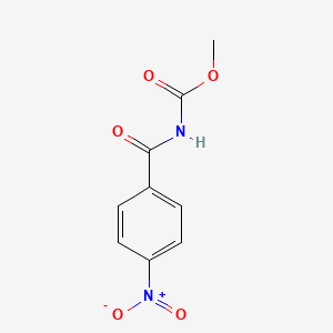 molecular formula C9H8N2O5 B13874701 methyl N-(4-nitrobenzoyl)carbamate 