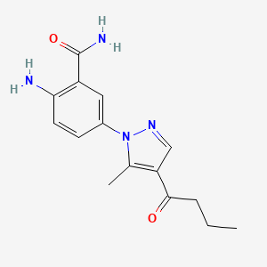 2-Amino-5-(4-butanoyl-5-methylpyrazol-1-yl)benzamide