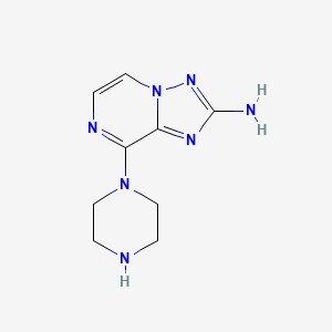 molecular formula C9H13N7 B13874719 8-Piperazin-1-yl-[1,2,4]triazolo[1,5-a]pyrazin-2-amine 