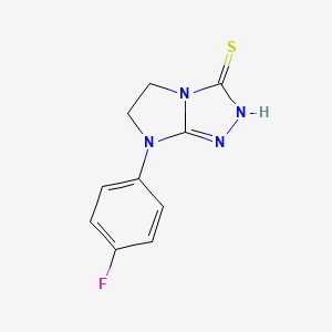 molecular formula C10H9FN4S B1387472 7-(4-fluorophenyl)-6,7-dihydro-5H-imidazo[2,1-c][1,2,4]triazole-3-thiol CAS No. 1105189-98-7