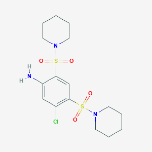 molecular formula C16H24ClN3O4S2 B13874725 5-Chloro-2,4-bis(piperidin-1-ylsulfonyl)aniline 