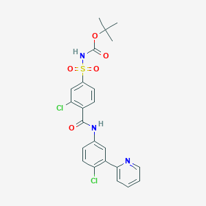 molecular formula C23H21Cl2N3O5S B13874753 tert-butyl N-[3-chloro-4-[(4-chloro-3-pyridin-2-ylphenyl)carbamoyl]phenyl]sulfonylcarbamate 