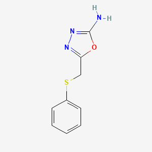molecular formula C9H9N3OS B1387478 5-[(Phenylthio)methyl]-1,3,4-oxadiazol-2-amine CAS No. 22670-71-9