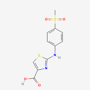 molecular formula C11H10N2O4S2 B1387483 2-{[4-(Methylsulfonyl)phenyl]amino}-1,3-thiazole-4-carboxylic acid CAS No. 1105191-87-4