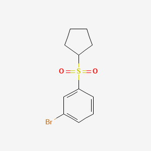 molecular formula C11H13BrO2S B13874849 1-Bromo-3-cyclopentylsulfonylbenzene 