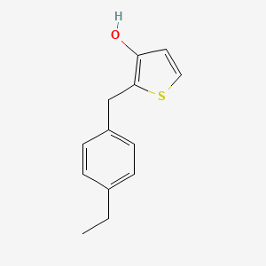 molecular formula C13H14OS B13874900 2-[(4-Ethylphenyl)methyl]thiophen-3-ol 