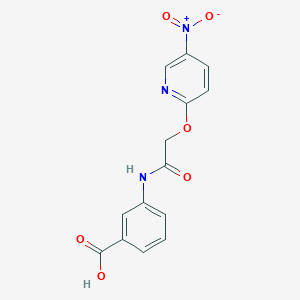 molecular formula C14H11N3O6 B13874913 3-{2-[(5-Nitropyridin-2-yl)oxy]acetamido}benzoic acid CAS No. 649774-15-2