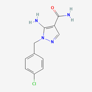 5-Amino-1-[(4-chlorophenyl)methyl]pyrazole-4-carboxamide