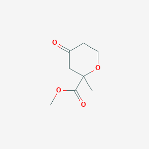 molecular formula C8H12O4 B13874999 Methyl 2-methyl-4-oxooxane-2-carboxylate 