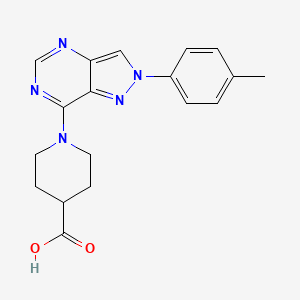 molecular formula C18H19N5O2 B1387500 1-[2-(4-Methylphenyl)-2H-pyrazolo[4,3-d]pyrimidin-7-yl]piperidine-4-carboxylic acid CAS No. 1170135-79-1