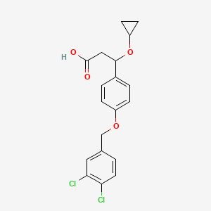 3-Cyclopropyloxy-3-[4-[(3,4-dichlorophenyl)methoxy]phenyl]propanoic acid