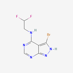 molecular formula C7H6BrF2N5 B1387503 3-Bromo-N-(2,2-difluoroethyl)-1H-pyrazolo[3,4-d]pyrimidin-4-amine CAS No. 1171920-98-1