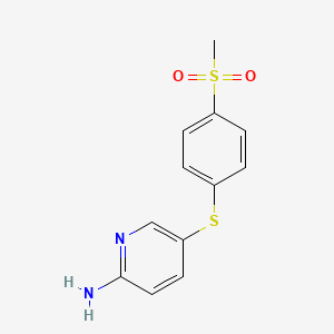 5-(4-Methylsulfonylphenyl)sulfanylpyridin-2-amine