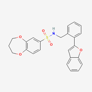 molecular formula C24H21NO5S B13875071 N-[[2-(1-benzofuran-2-yl)phenyl]methyl]-3,4-dihydro-2H-1,5-benzodioxepine-7-sulfonamide 