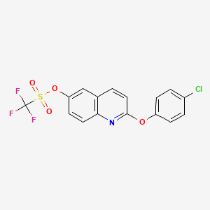 molecular formula C16H9ClF3NO4S B13875144 2-(4-Chlorophenoxy)-6-quinolinyl trifluoromethanesulfonate 