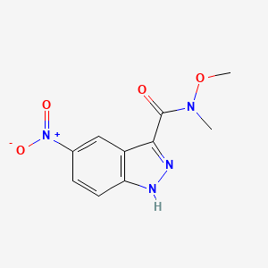 molecular formula C10H10N4O4 B13875146 N-methoxy-N-methyl-5-nitro-1H-indazole-3-carboxamide 