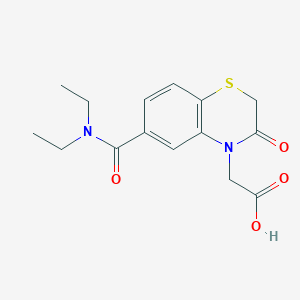 molecular formula C15H18N2O4S B1387515 {6-[(Diethylamino)carbonyl]-3-oxo-2,3-dihydro-4H-1,4-benzothiazin-4-yl}acetic acid CAS No. 1031667-57-8