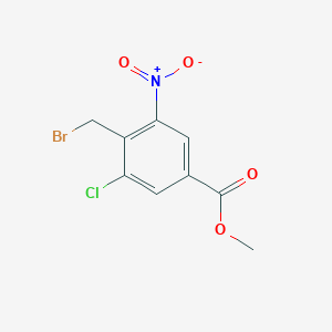 molecular formula C9H7BrClNO4 B13875156 Methyl 4-bromomethyl-3-chloro-5-nitrobenzoate CAS No. 1057652-85-3