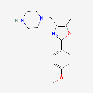 molecular formula C16H21N3O2 B1387516 1-{[2-(4-Methoxyphenyl)-5-methyl-1,3-oxazol-4-yl]methyl}piperazine CAS No. 1031600-16-4