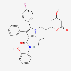 5-(4-fluorophenyl)-1-[2-(4-hydroxy-6-oxooxan-2-yl)ethyl]-N-(2-hydroxyphenyl)-4-phenyl-2-propan-2-ylpyrrole-3-carboxamide