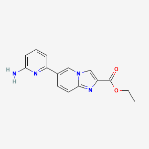 molecular formula C15H14N4O2 B13875184 Ethyl 6-(6-aminopyridin-2-yl)imidazo[1,2-a]pyridine-2-carboxylate 