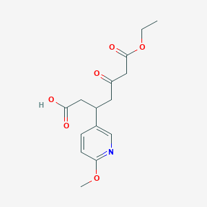 molecular formula C15H19NO6 B13875202 7-Ethoxy-3-(6-methoxypyridin-3-yl)-5,7-dioxoheptanoic acid 