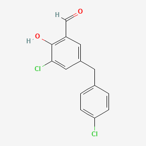 molecular formula C14H10Cl2O2 B13875206 3-Chloro-5-[(4-chlorophenyl)methyl]-2-hydroxybenzaldehyde 