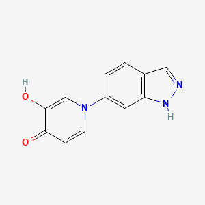 molecular formula C12H9N3O2 B13875213 3-hydroxy-1-(1H-indazol-6-yl)pyridin-4-one 