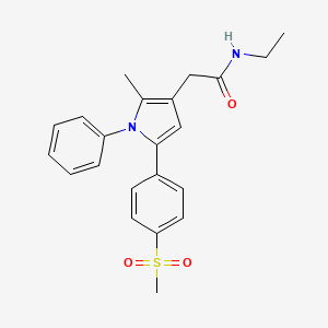 molecular formula C22H24N2O3S B13875232 N-ethyl-2-[2-methyl-5-(4-methylsulfonylphenyl)-1-phenylpyrrol-3-yl]acetamide 