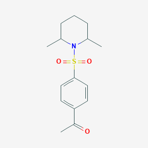 molecular formula C15H21NO3S B13875248 1-[4-(2,6-Dimethylpiperidin-1-yl)sulfonylphenyl]ethanone 