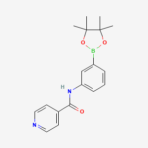 molecular formula C18H21BN2O3 B13875274 N-[3-(4,4,5,5-tetramethyl-1,3,2-dioxaborolan-2-yl)phenyl]pyridine-4-carboxamide 