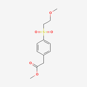 molecular formula C12H16O5S B13875303 Methyl 2-(4-(2-methoxyethylsulfonyl)phenyl)acetate 