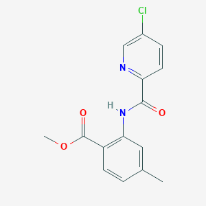 molecular formula C15H13ClN2O3 B13875358 Methyl 2-[(5-chloropyridine-2-carbonyl)amino]-4-methylbenzoate 