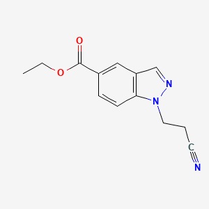 molecular formula C13H13N3O2 B13875371 Ethyl 1-(2-cyanoethyl)indazole-5-carboxylate 