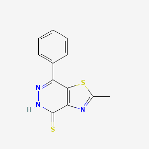 molecular formula C12H9N3S2 B1387538 2-Methyl-7-phenyl[1,3]thiazolo[4,5-d]pyridazine-4-thiol CAS No. 1092301-39-7