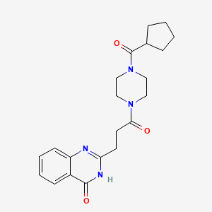 2-[3-[4-(cyclopentanecarbonyl)piperazin-1-yl]-3-oxopropyl]-3H-quinazolin-4-one