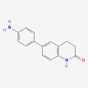 molecular formula C15H14N2O B13875434 6-(4-Aminophenyl)-3,4-dihydro-2(1H)-quinolinone 