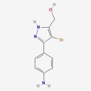 molecular formula C10H10BrN3O B13875469 [3-(4-aminophenyl)-4-bromo-1H-pyrazol-5-yl]methanol 